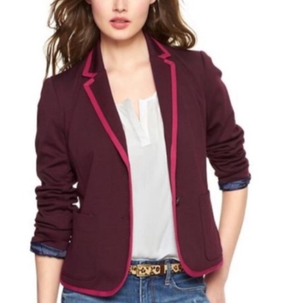 GAP Academy Blazer - Maroon w/ Pink Piping